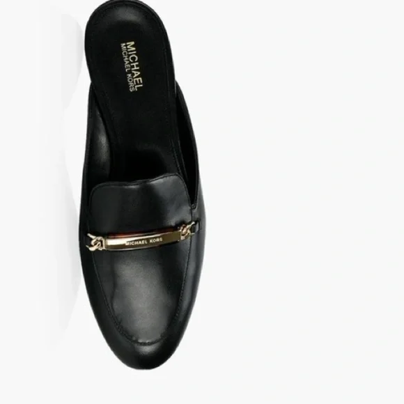Michael Kors Nadia loafer. Black leather mules - Picture 3 of 6